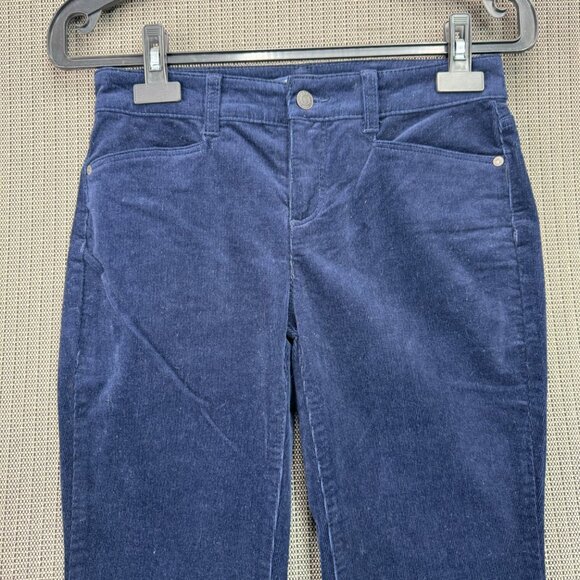 Talbots Womens Flattering 5-Pocket Straight Corduroy Pants Size 2P Navy Blue - Picture 8 of 11